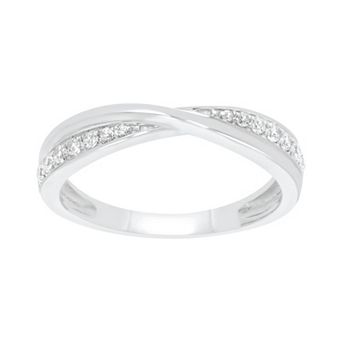 Sterling Silver 1/5 Carat T.W. Diamond Crossover Ring