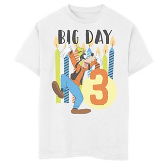 Disney's Mickey Mouse & Goofy Boys 8-20 Candles Three Birthday Graphic Tee