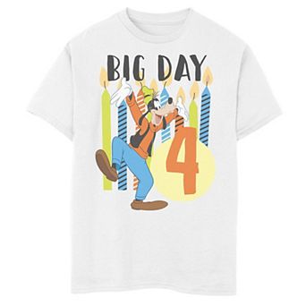 Disney's Mickey Mouse & Goofy Boys 8-20 Candles Four Birthday Graphic Tee