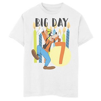 Disney's Mickey Mouse & Goofy Boys 8-20 Candles Seven Birthday Graphic Tee