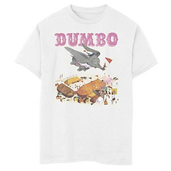 Disney's Dumbo Boys 8-20 Vintage Story Book Style Flying Portrait Graphic Tee