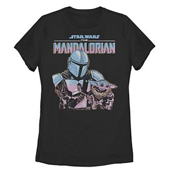 Juniors' Star Wars: The Mandalorian & The Child Pastel Gradient Tee