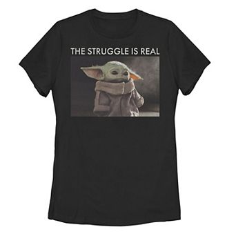 Juniors' Star Wars Baby Yoda Meme Tee