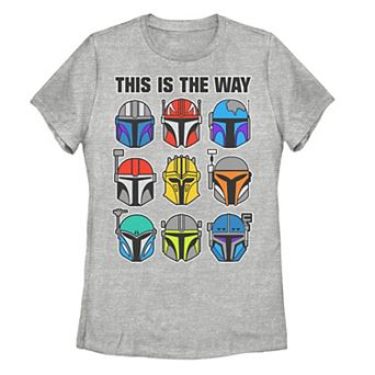Juniors' Star Wars: The Mandalorian This Is The Way Helmet Doodles Tee