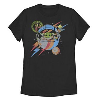 Juniors' Star Wars: The Mandalorian The Child Retro Lightning Tee