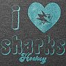 Girls Youth Heathered Charcoal San Jose Sharks Love Tie Tri-Blend T-Shirt