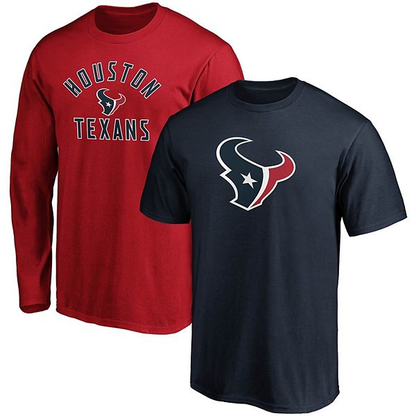 Men's Fanatics Branded Red/Navy Houston Texans Two-Pack T-Shirt Combo Set