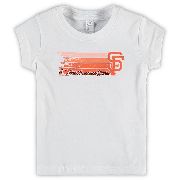 Toddler White San Francisco Giants Zoomie Heart Jersey T-Shirt