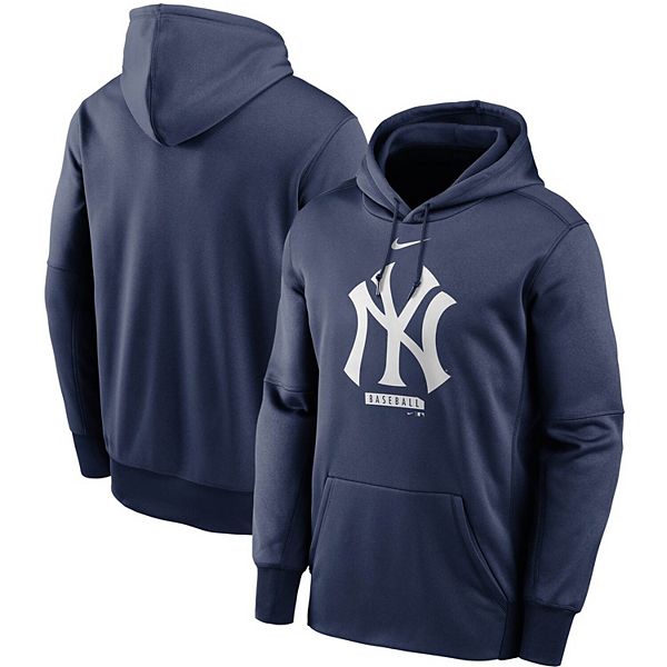 Men's Nike Navy New York Yankees Logo Therma Performance Pullover Hoodie