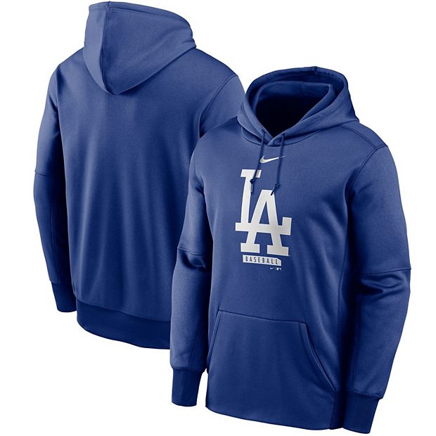 Men's Nike Royal Los Angeles Dodgers Logo Therma Performance Pullover Hoodie