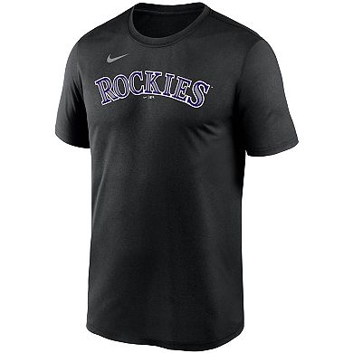 Men's Nike Black Colorado Rockies Wordmark Legend Performance T-Shirt