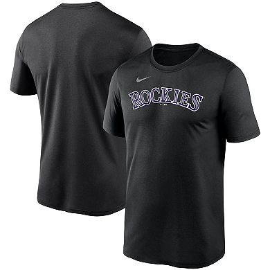 Men's Nike Black Colorado Rockies Wordmark Legend Performance T-Shirt