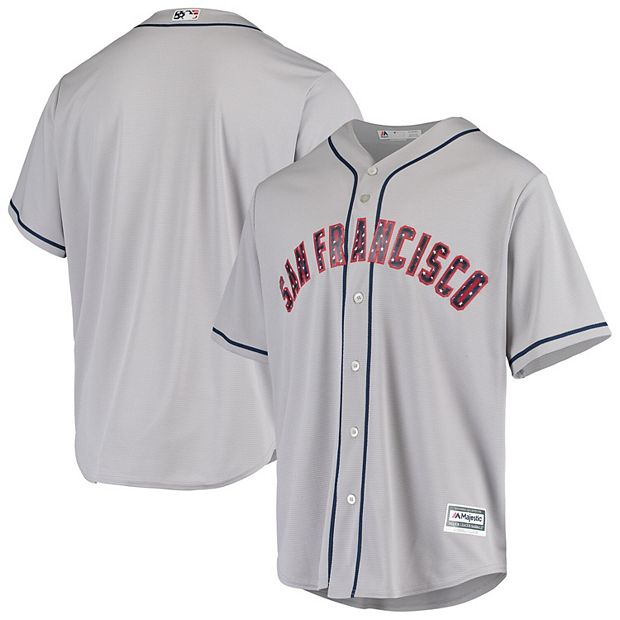 Men's Majestic Gray San Francisco Giants Stars and Stripes Jersey