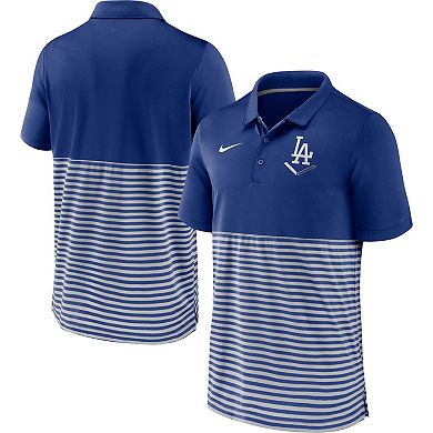 Men's Nike Royal/Gray Los Angeles Dodgers Home Plate Striped Polo