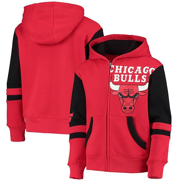 Youth Red Chicago Bulls Straight to the League Colorblock Full-Zip Hoodie