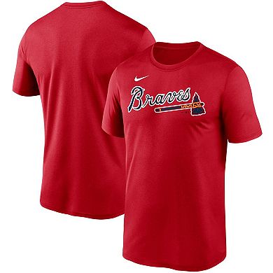 Men's Nike Red Atlanta Braves Wordmark Legend T-Shirt