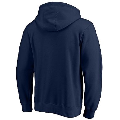 Men's Fanatics Branded Navy Washington Capitals Primary Team Logo Fleece Fitted Pullover Hoodie