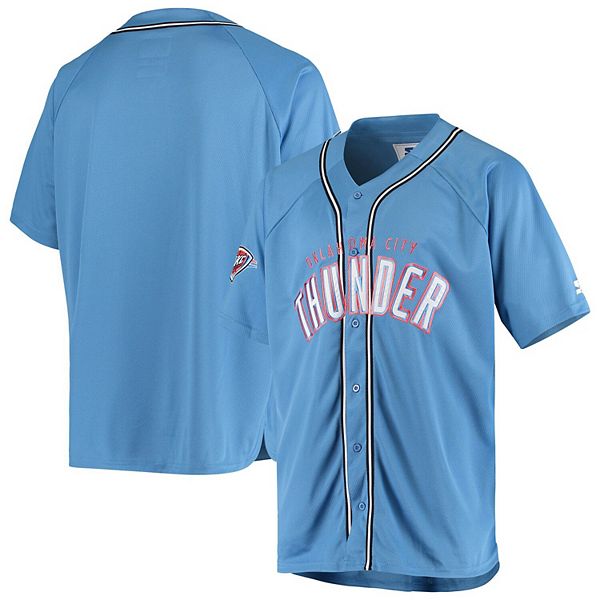 Men's Oklahoma City Thunder Starter Blue/Navy Baseball Jersey