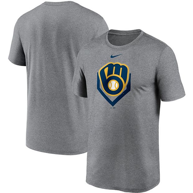 True Fan Men's Gray Milwaukee Brewers V-Neck Jersey Size: Small