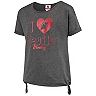 Girls Youth Heathered Charcoal New Jersey Devils Love Tie Tri-Blend T-Shirt