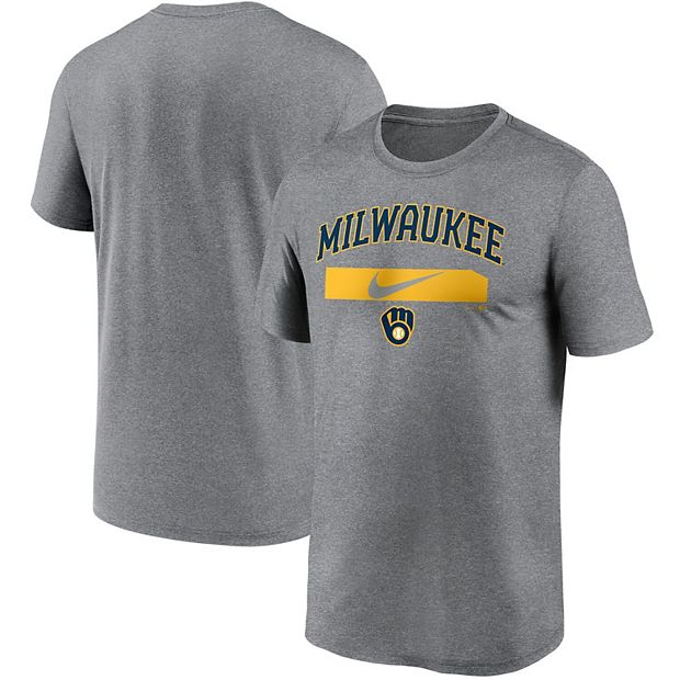 Men's Nike Gray Milwaukee Brewers City Legend Practice Performance T-Shirt