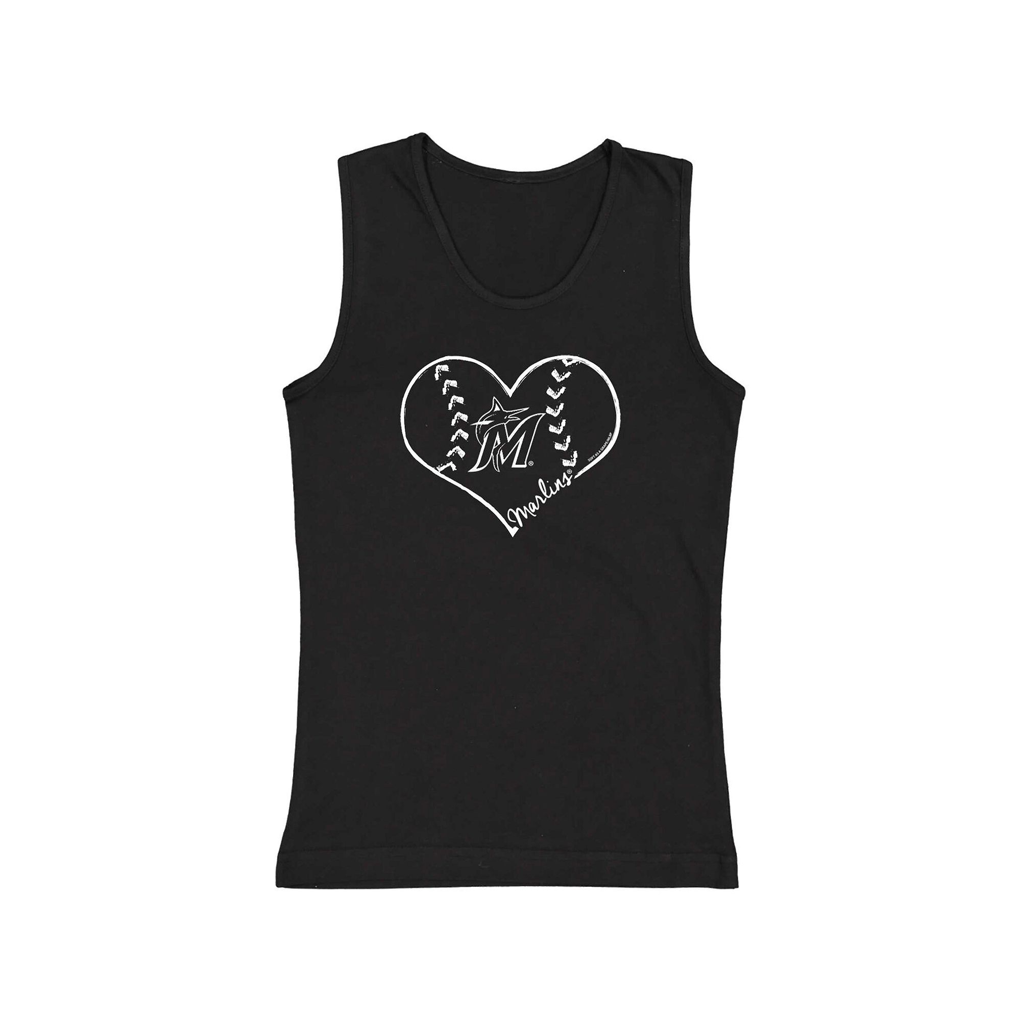 Youth Soft as a Grape Black Miami Marlins Cotton Tank Top, Girls, Size: YT