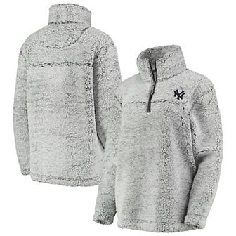 Women's G-III 4Her by Carl Banks Gray New York Yankees Sherpa Quarter-Zip Pullover Jacket