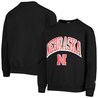 Youth Champion® Black Nebraska Huskers Powerblend Fleece Sweatshirt