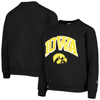Youth Champion Black Iowa Hawkeyes Powerblend Fleece Sweatshirt
