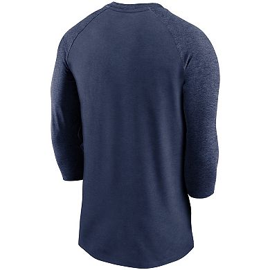 Men's Nike Navy Seattle Mariners Local Phrase Tri-Blend 3/4-Sleeve Raglan T-Shirt