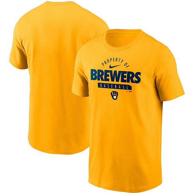 Men's Gray Milwaukee Brewers V-Neck Jersey Size: Medium