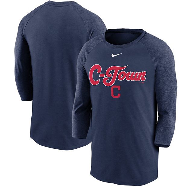 Nike Women's Cleveland Indians Tri-Blend 3/4-Sleeve T-Shirt