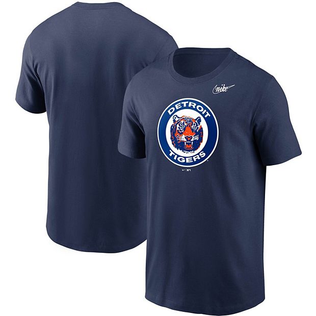Men's Nike Navy Detroit Tigers Cooperstown Collection Logo T-Shirt