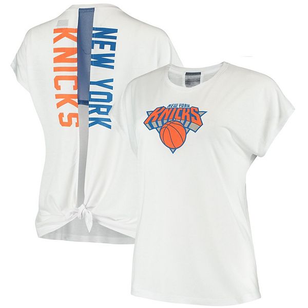 Women's New Era White New York Knicks Split Back T-Shirt