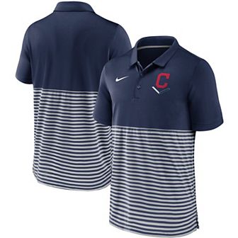 Men's Nike Navy/Gray Cleveland Guardians Home Plate Striped Polo
