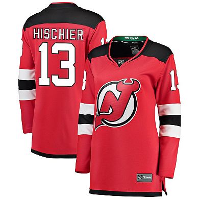 Women's Fanatics Branded Nico Hischier Red New Jersey Devils Breakaway Home Player Jersey