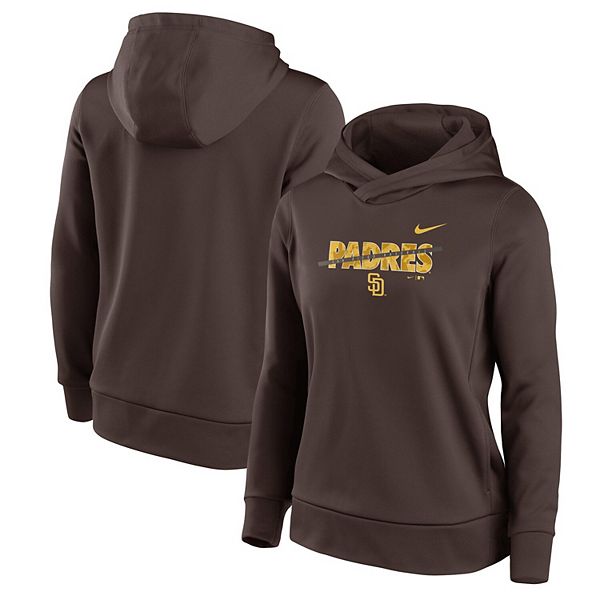 Women's Nike Brown San Diego Padres Club Angle Performance Pullover Hoodie
