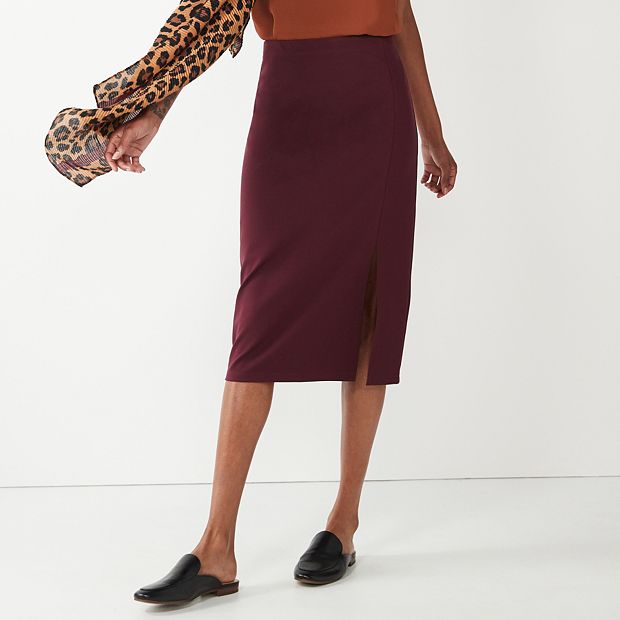 Kohls sale burgundy skirt