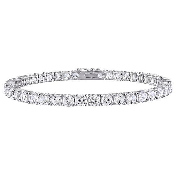 Stella Grace Sterling Silver Lab-Created White Sapphire Tennis Bracelet