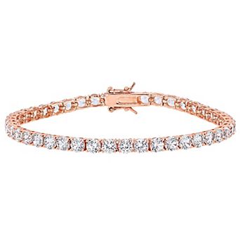 Stella Grace 18k Rose Gold Over Silver Lab-Created White Sapphire Tennis Bracelet