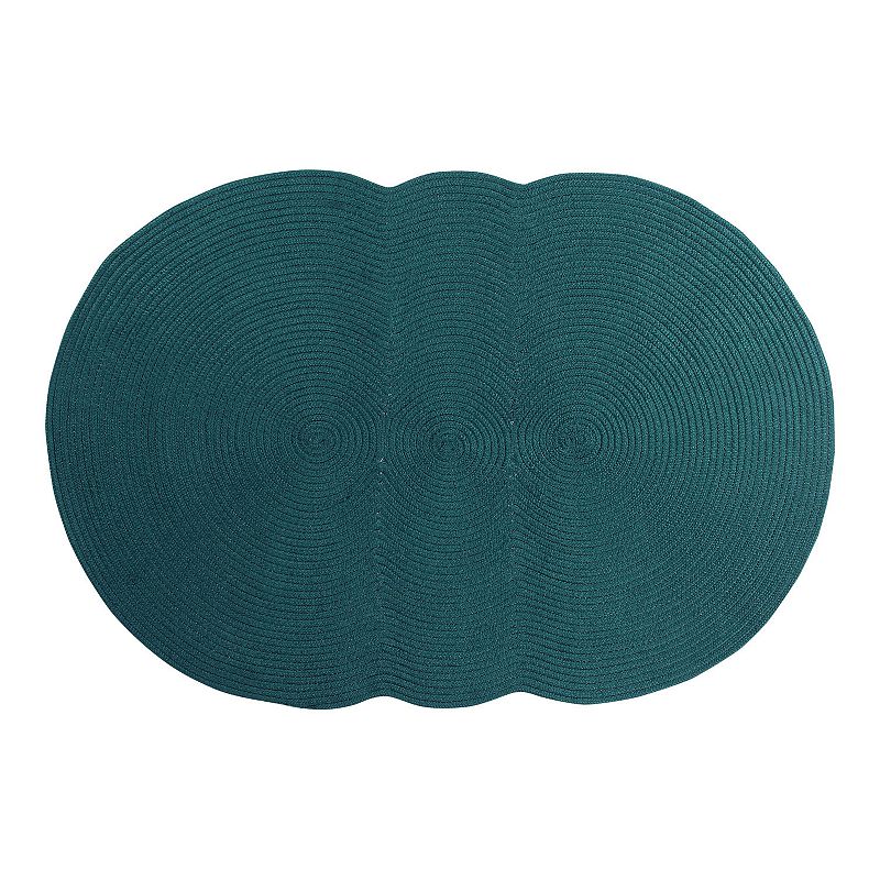 Better Trends Country Braid Tri-Circle Solid Rug - 40 x 60, Green, 3X5 