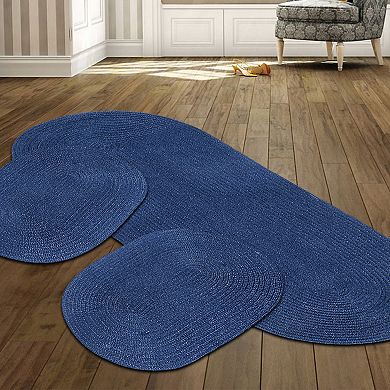 Better Trends Country Braid Solid 3-piece Rug Set