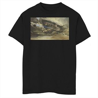 Boys 6-20 Star Wars: The Mandalorian Krayt Dragon Concept Art Panel Graphic Tee