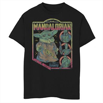 Boys 6-20 Star Wars: The Mandalorian The Child aka Baby Yoda Bounty Comic Cover Graphic Tee