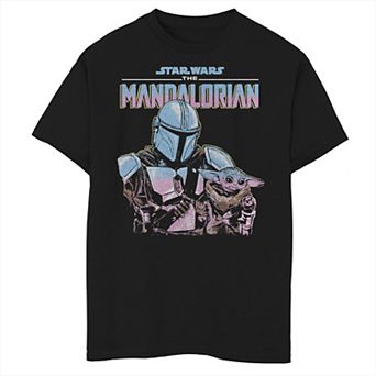 Boys 8-20 Star Wars: The Mandalorian & The Child aka Baby Yoda Pastel Gradient Graphic Tee