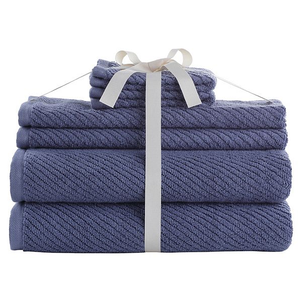 Sonoma Goods For Life Charcoal Infused 6-piece Bath Towel Set - Blue -  Lovely!