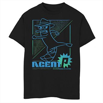 Disney's Phineas & Ferb Boys 8-20 Mammal Of Action Line Art Graphic Tee