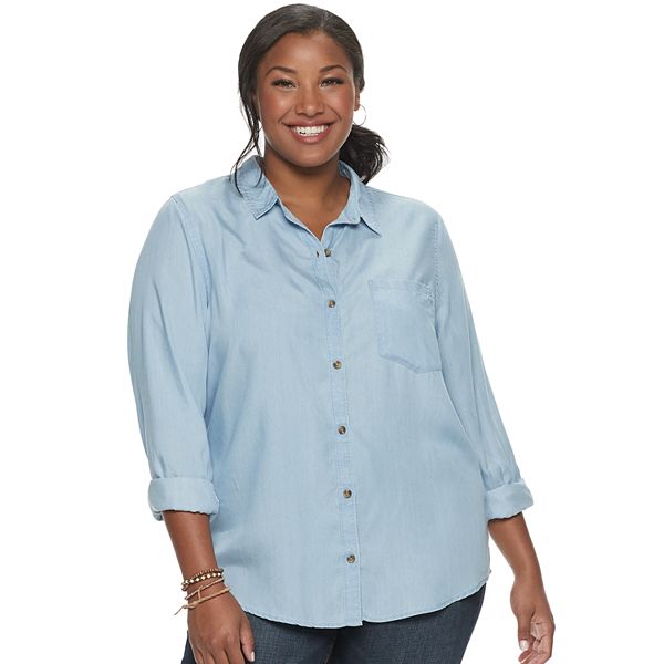 Juniors' Plus SO® Button Down Shirt