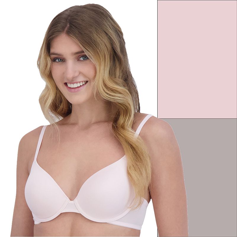 Juniors' SO® 2-Pack Lightly Lined Convertible T-Shirt Bra SO51-001, Girl's, Size: 36 C, Barely Pink And Ivory
