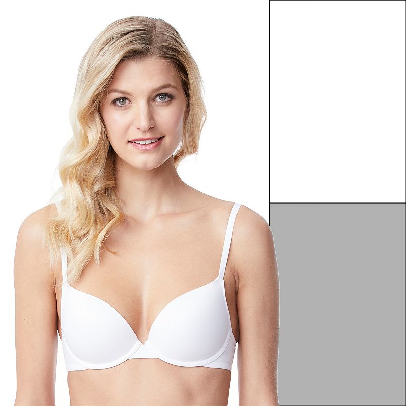 Juniors' SO® 2-Pack Lightly Lined Convertible T-Shirt Bra SO51-001, Girl's, Size: 38 C, White Peri Gray